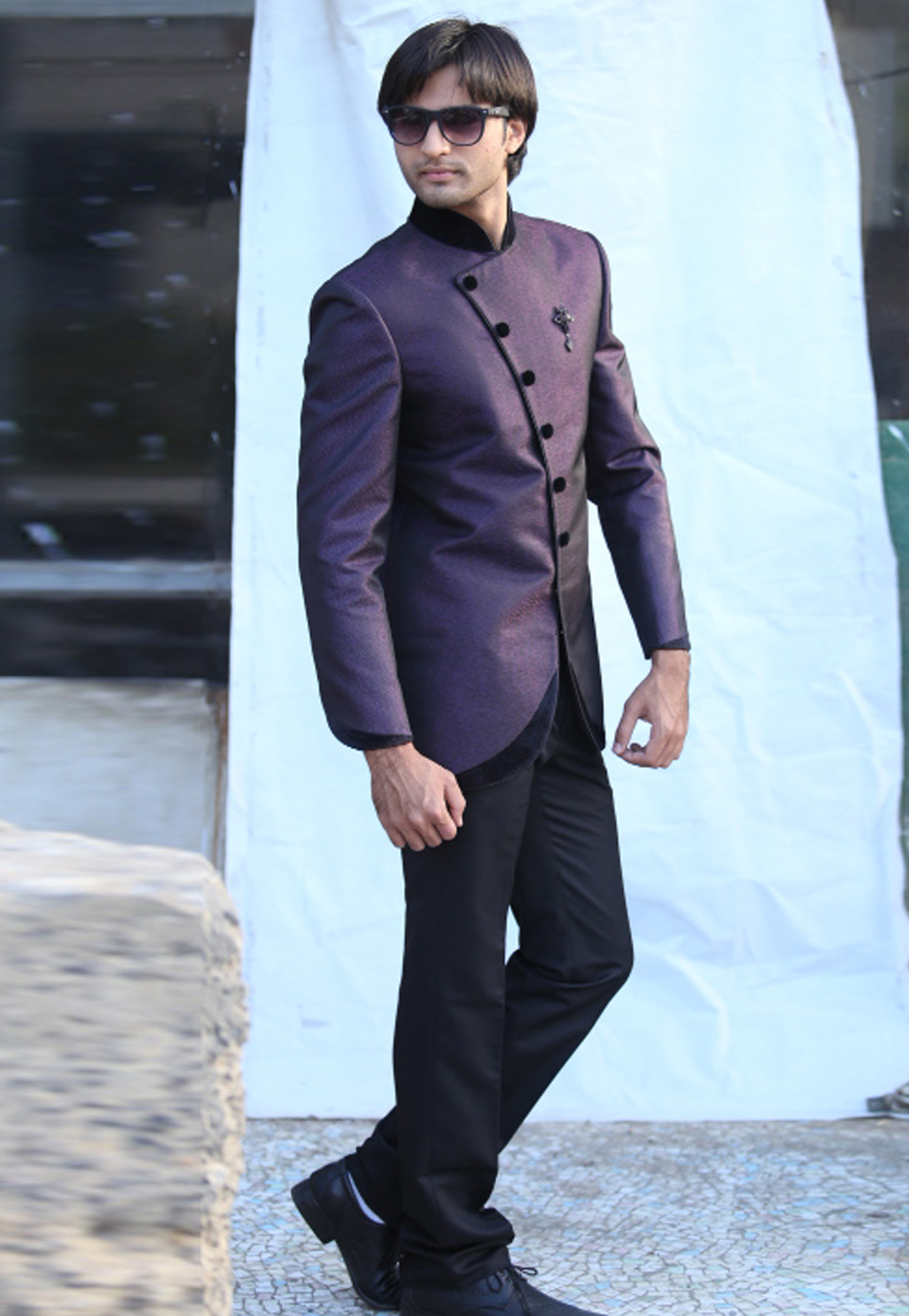 Purple Silk Readymade Jodhpuri Suit 204454