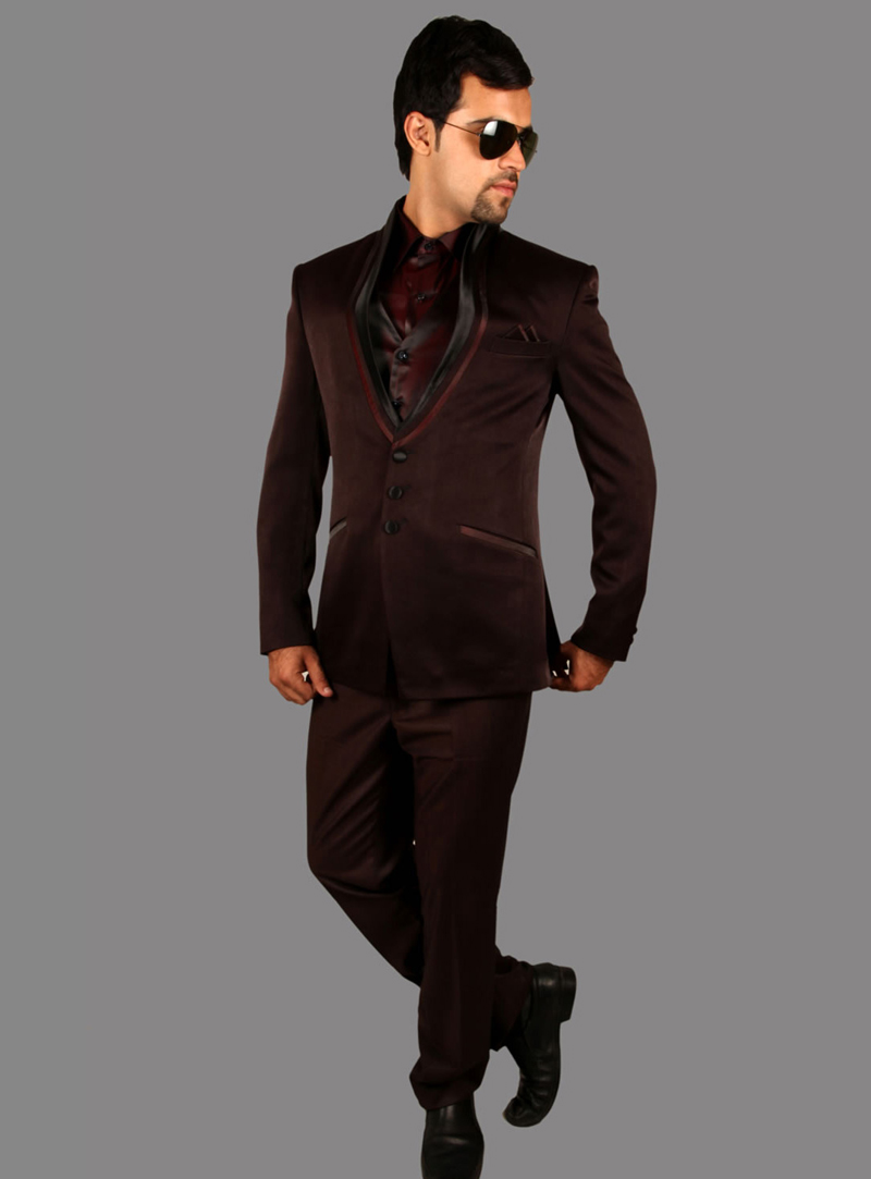 Brown Satin Tuxedos Suit 128042