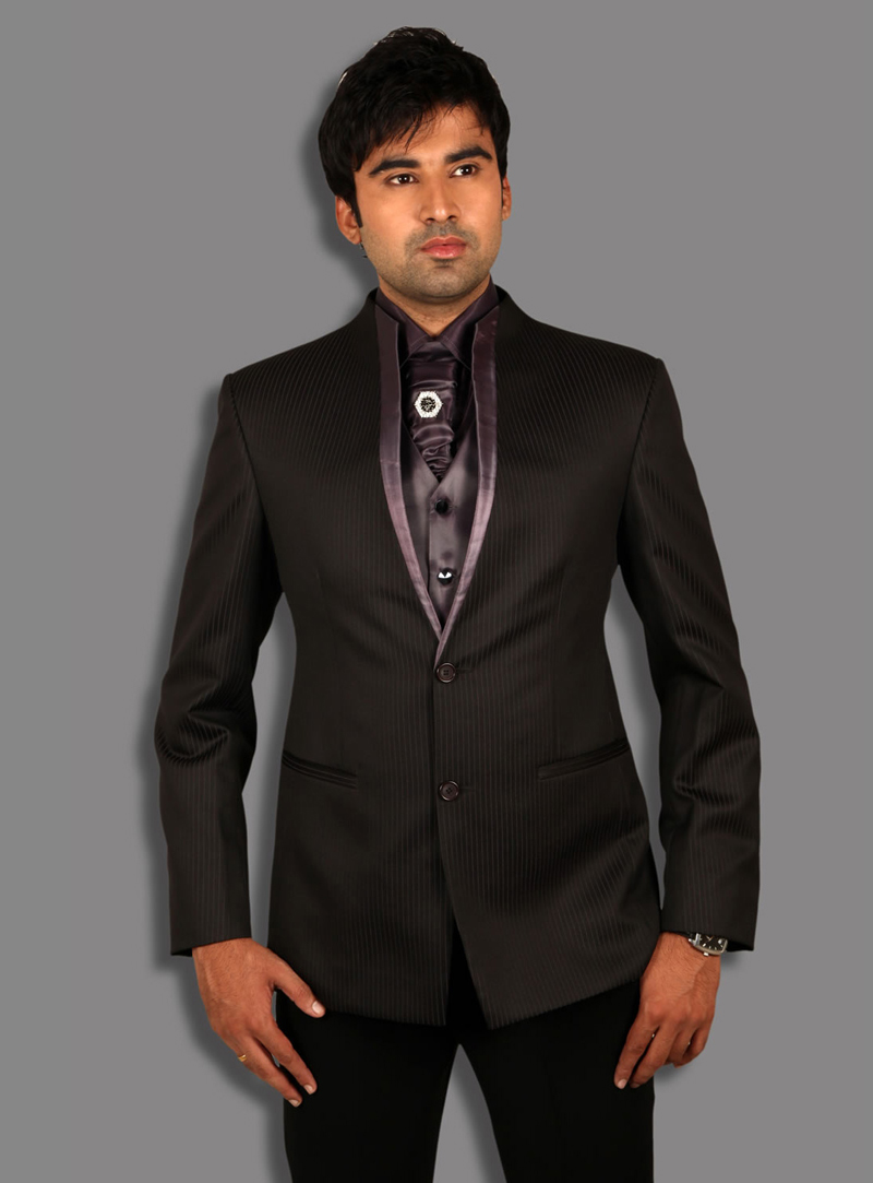 Black Satin Tuxedos Suit 128043