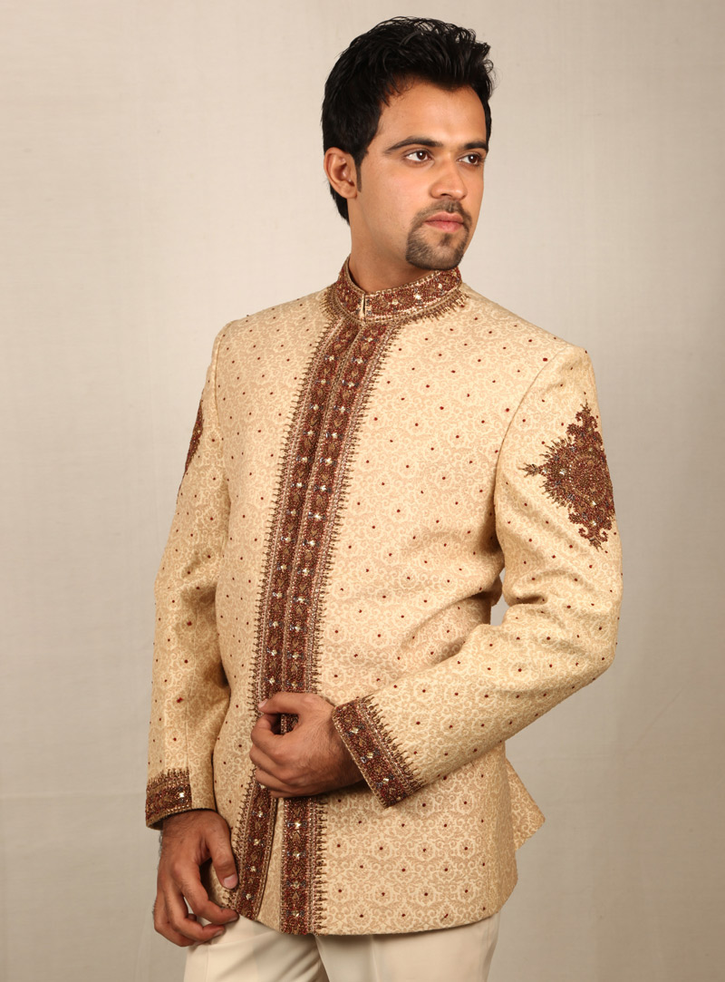 Beige Imported Jodhpuri Suit 128049