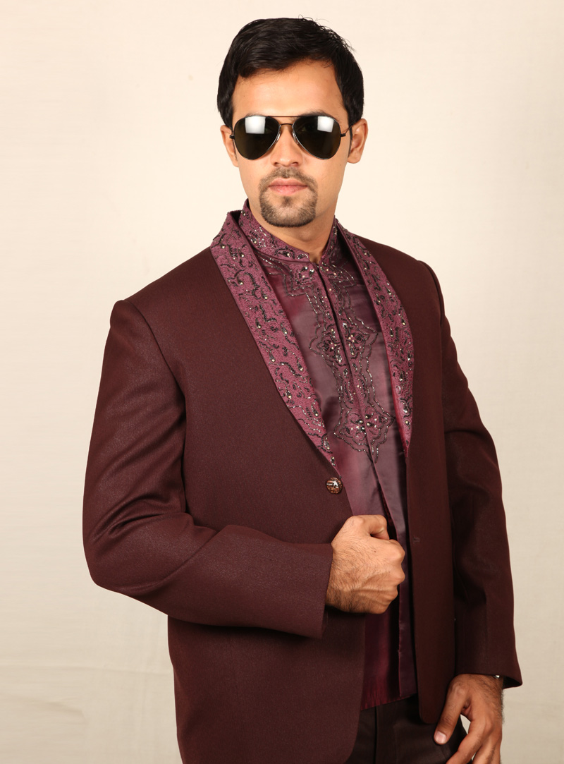 Brown Imported Jodhpuri Suit 128053