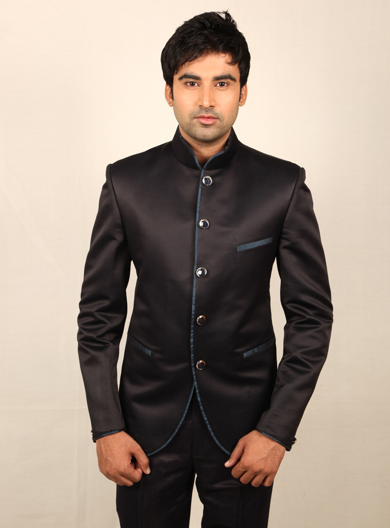 Black Imported Jodhpuri Suit 128054