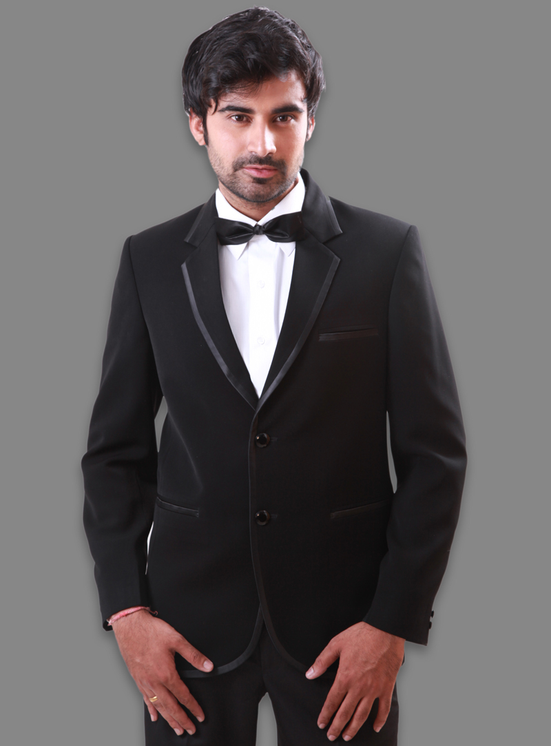 Black Wool Tuxedos Suit 128062