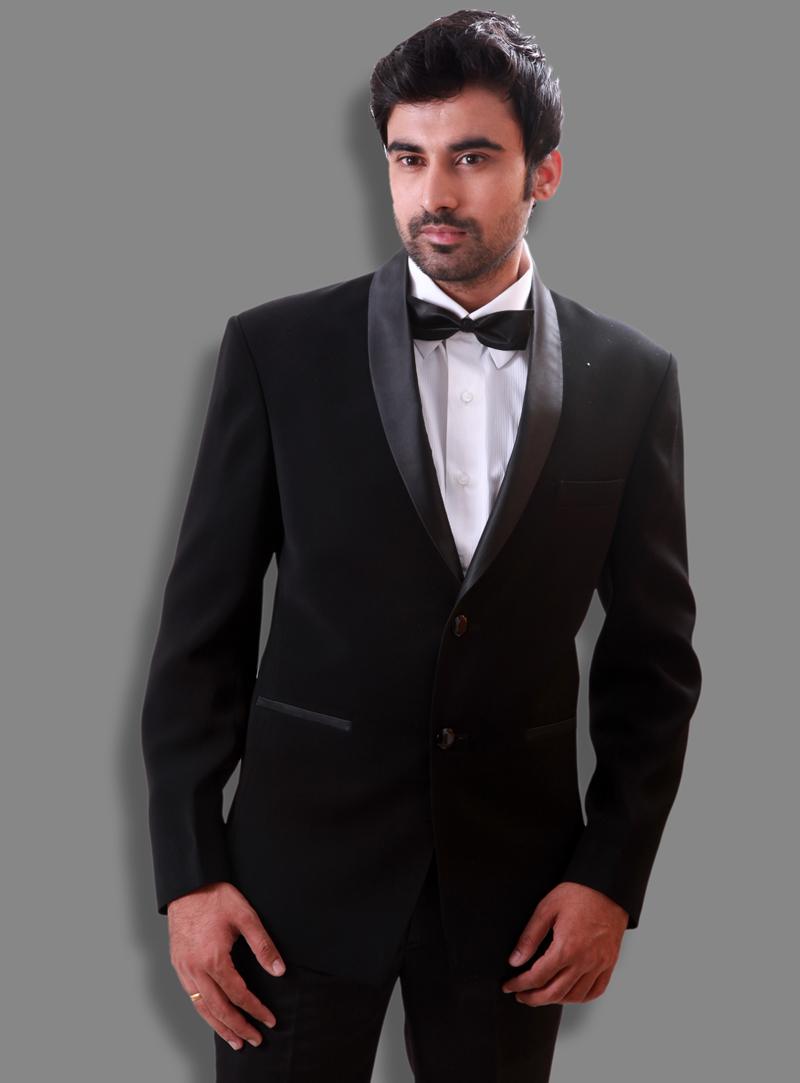 Black Wool Tuxedos Suit 128063
