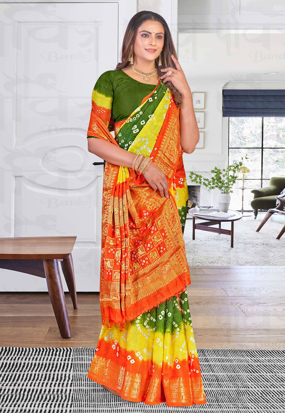 Orange Art Silk Saree With Blouse 256900