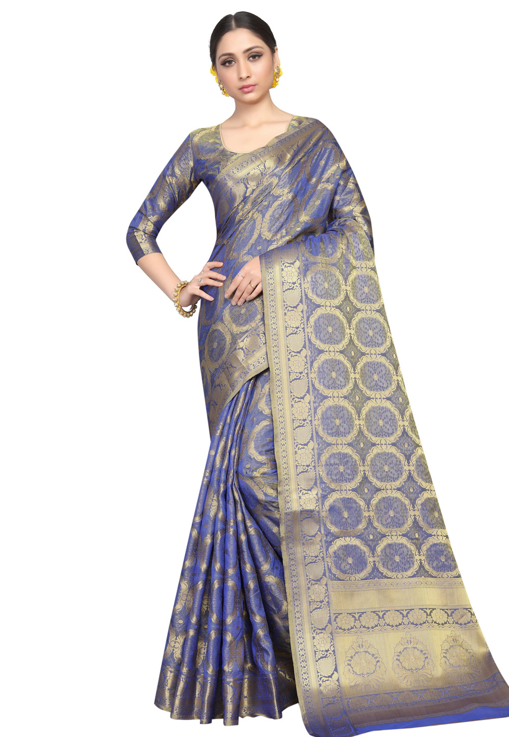 Blue Banarasi Silk Festival Wear Saree 159700