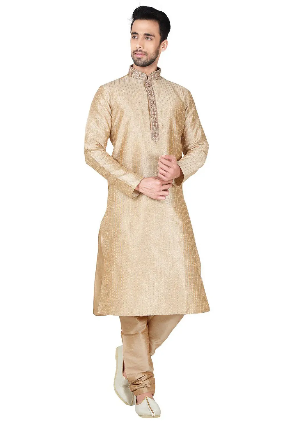 Beige Art Silk Kurta Pajama 300656