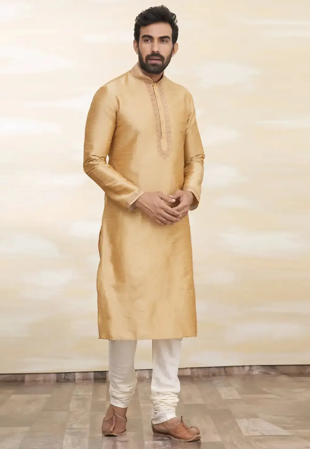 Beige Art Silk Kurta Pajama 300726