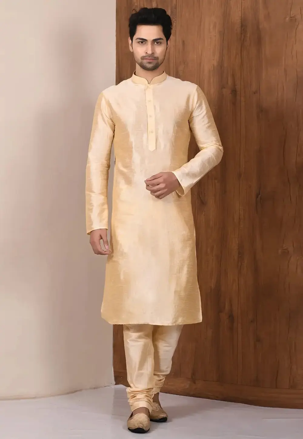 Beige Art Silk Kurta Pajama 300732