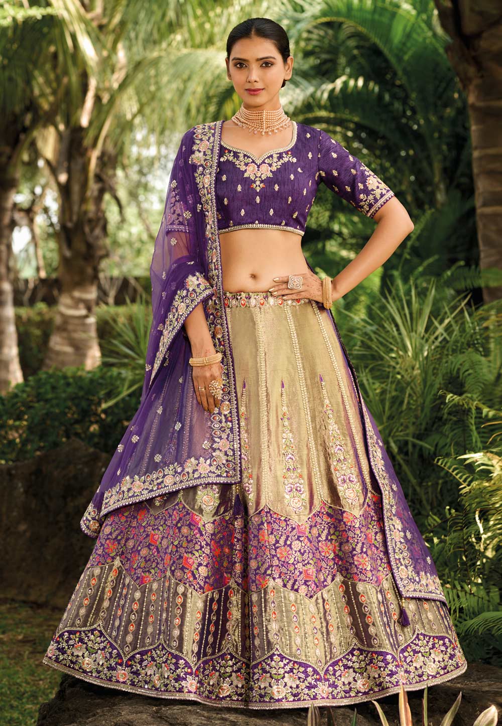Beige Banarasi Silk Lehenga Choli For Wedding 284712