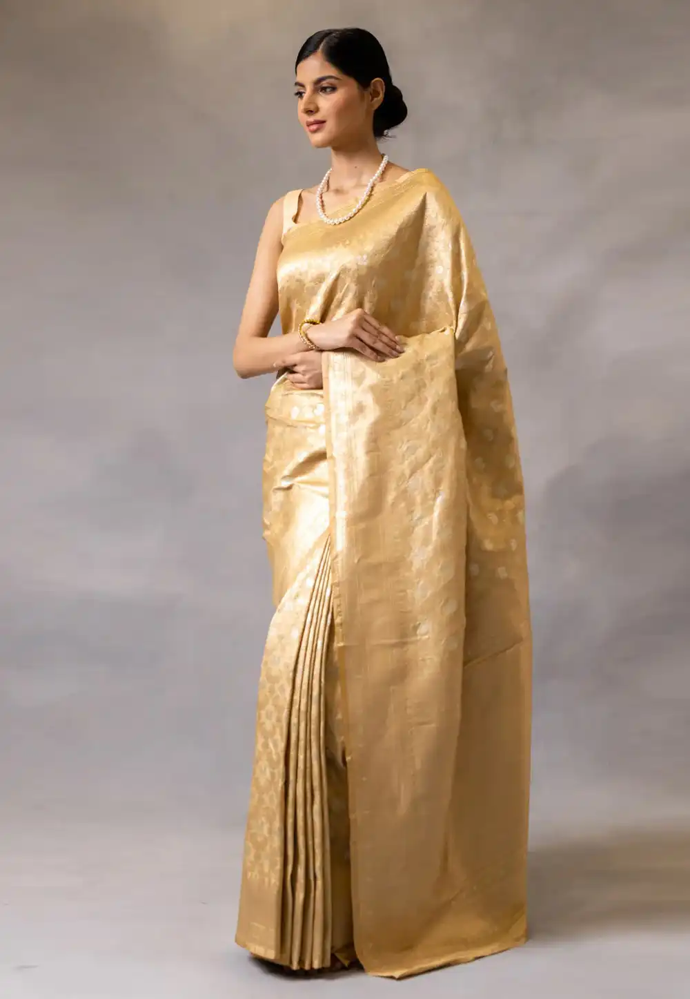 Beige Banarasi Silk Saree 293048