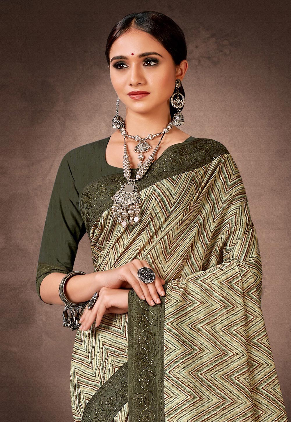 FALSA CHANDERI BANDHANI PRINT SHAMBHAVI BLOUSE PCS – SHIVANI BHARGAVA