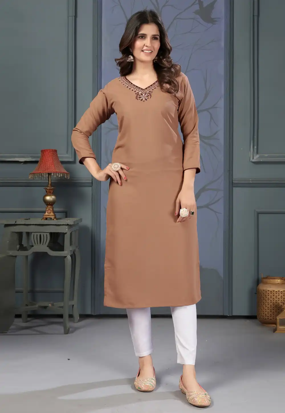 Beige Cotton Long Tunic 289020