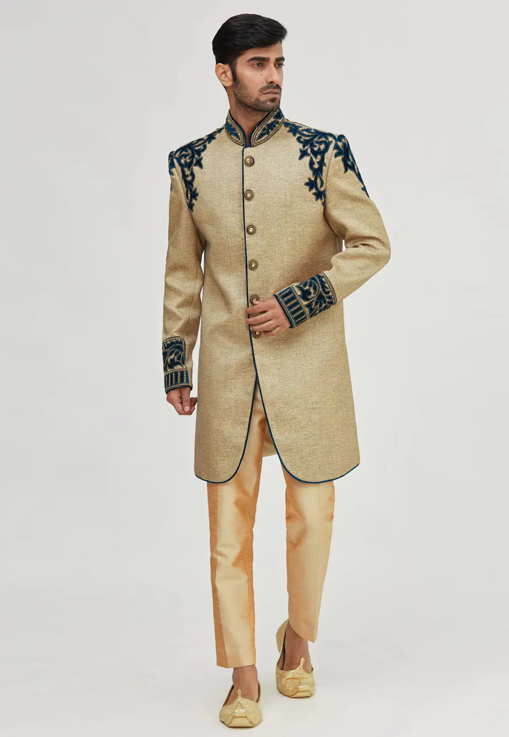 Beige Jute Sherwani 300153