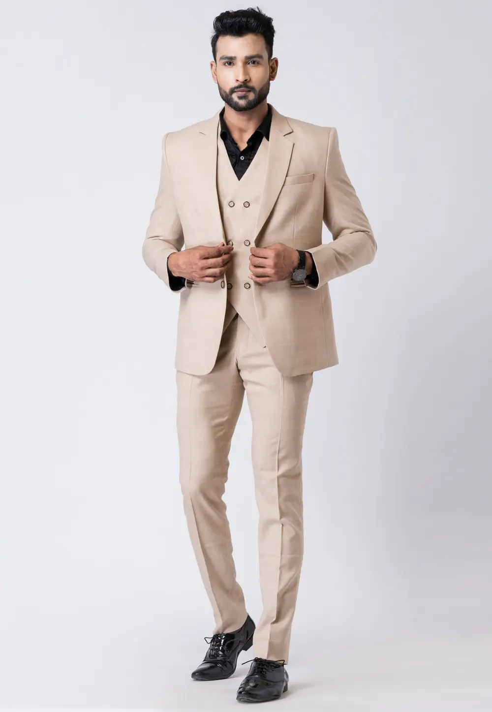 Beige Polyester Tuxedos Suit 300802