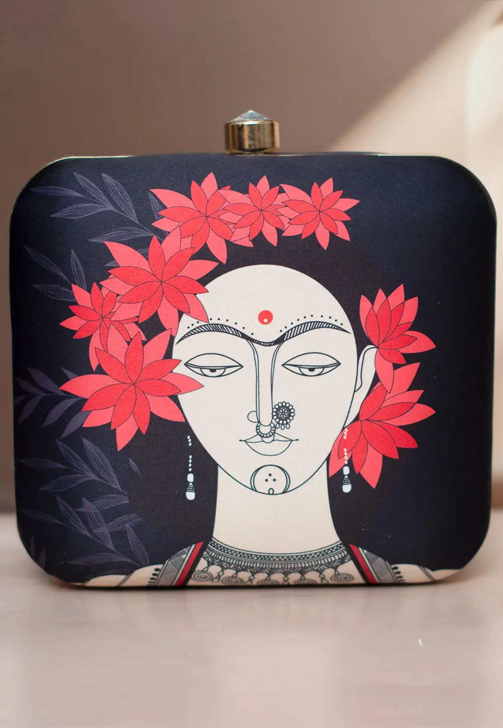 Black Art Silk Clutch 297463