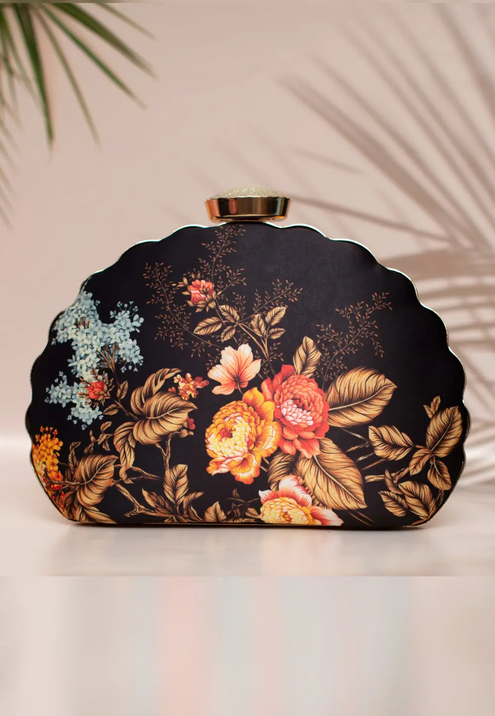 Black Art Silk Clutch 298004