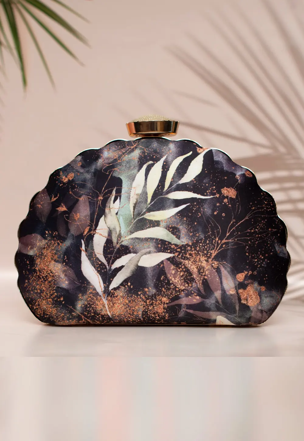 Black Art Silk Clutch 298015