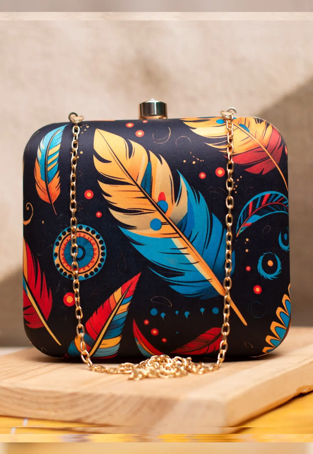 Black Art Silk Clutch 298696