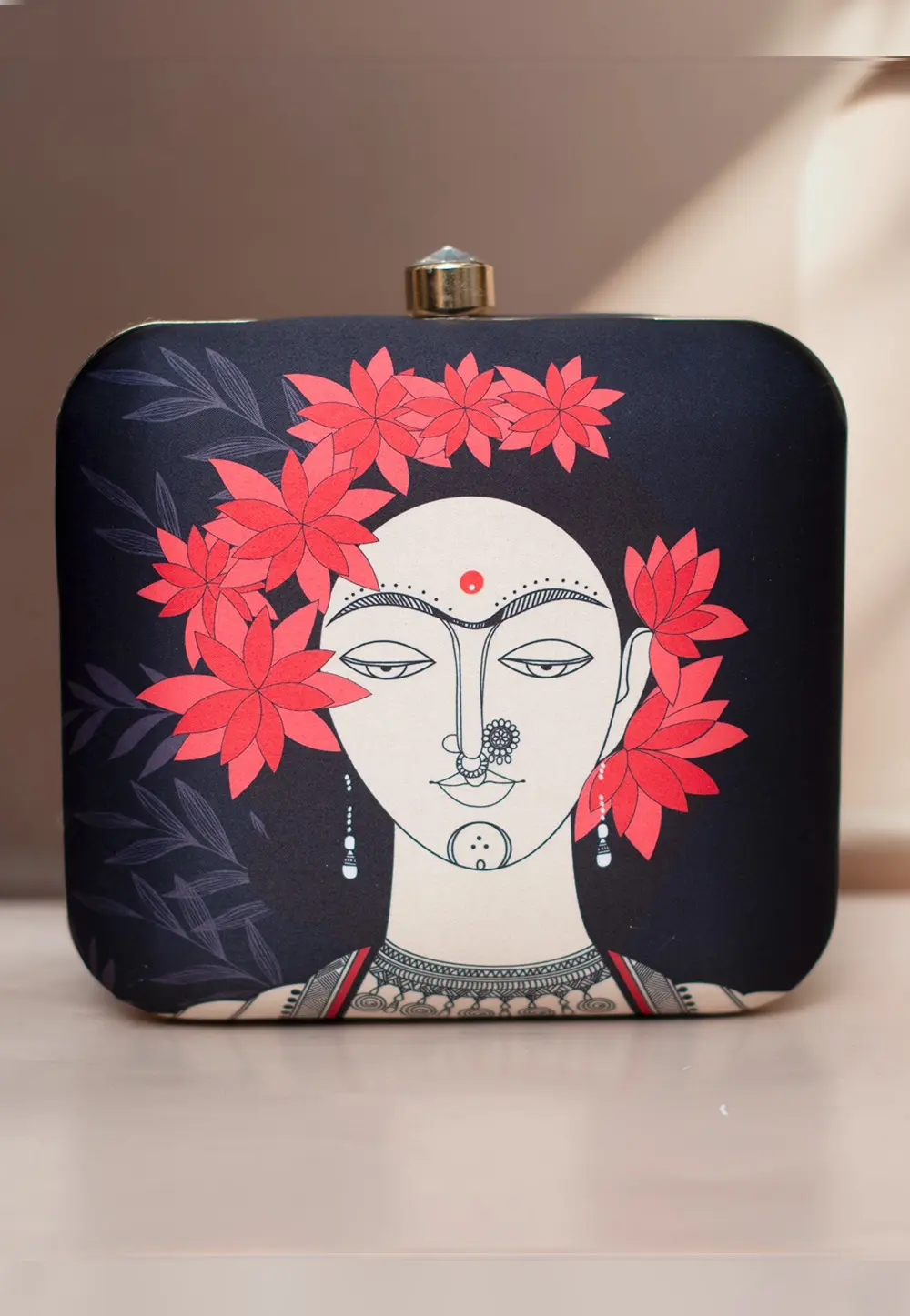 Black Art Silk Clutch 298743