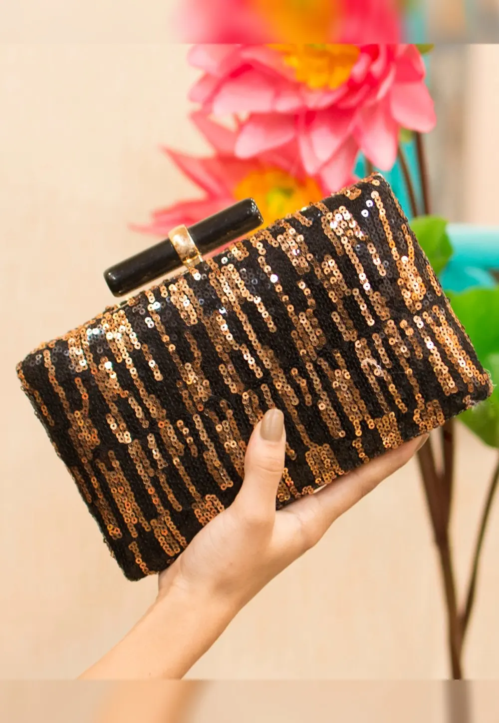 Black Art Silk Clutch 300970