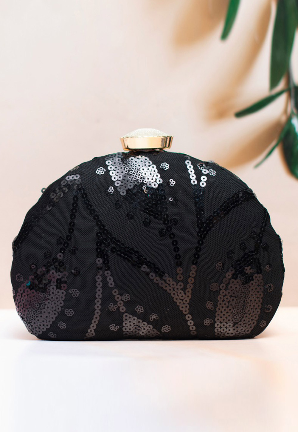 Black Art Silk Clutch 305949