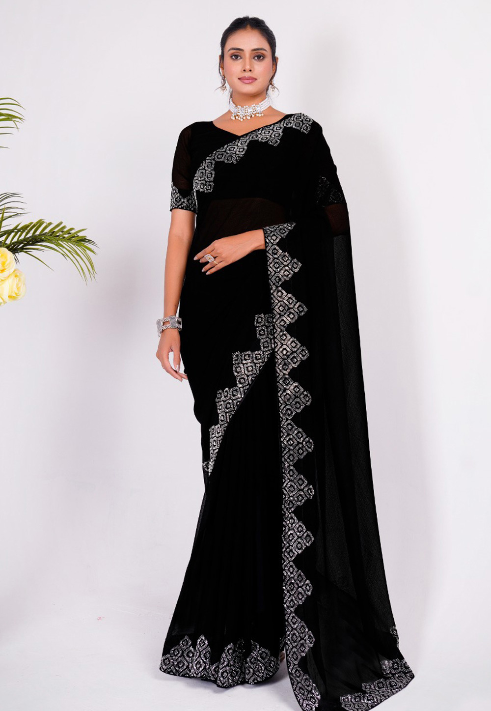 Black Art Silk Saree With Blouse 285487