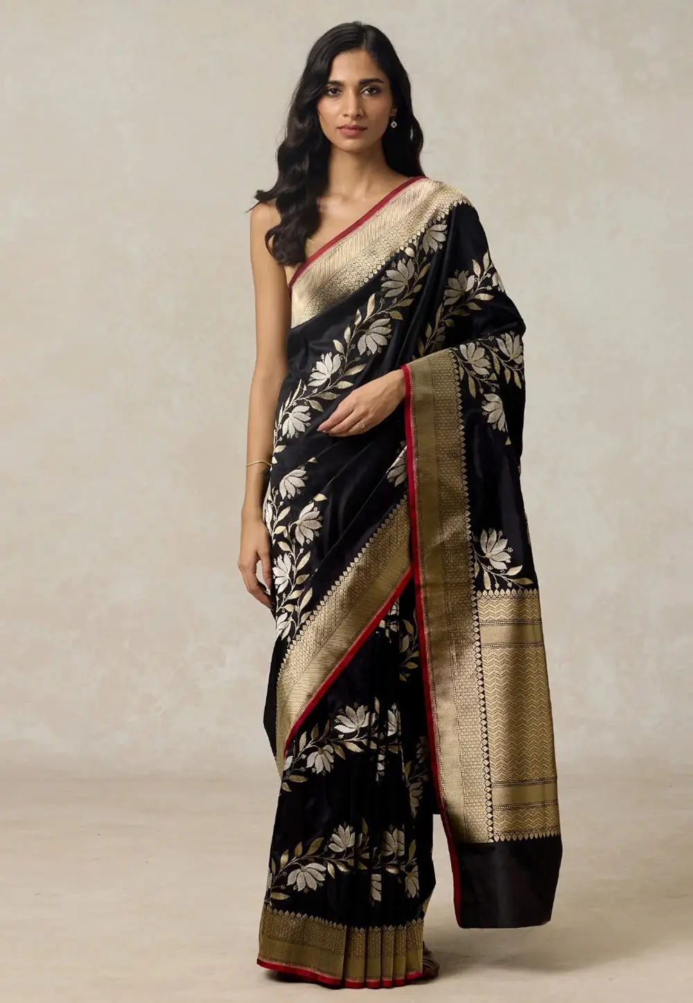 Black Banarasi Silk Saree 303461