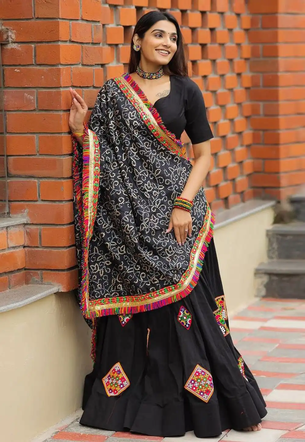 Black Chinon Navratri Chaniya Choli 290989