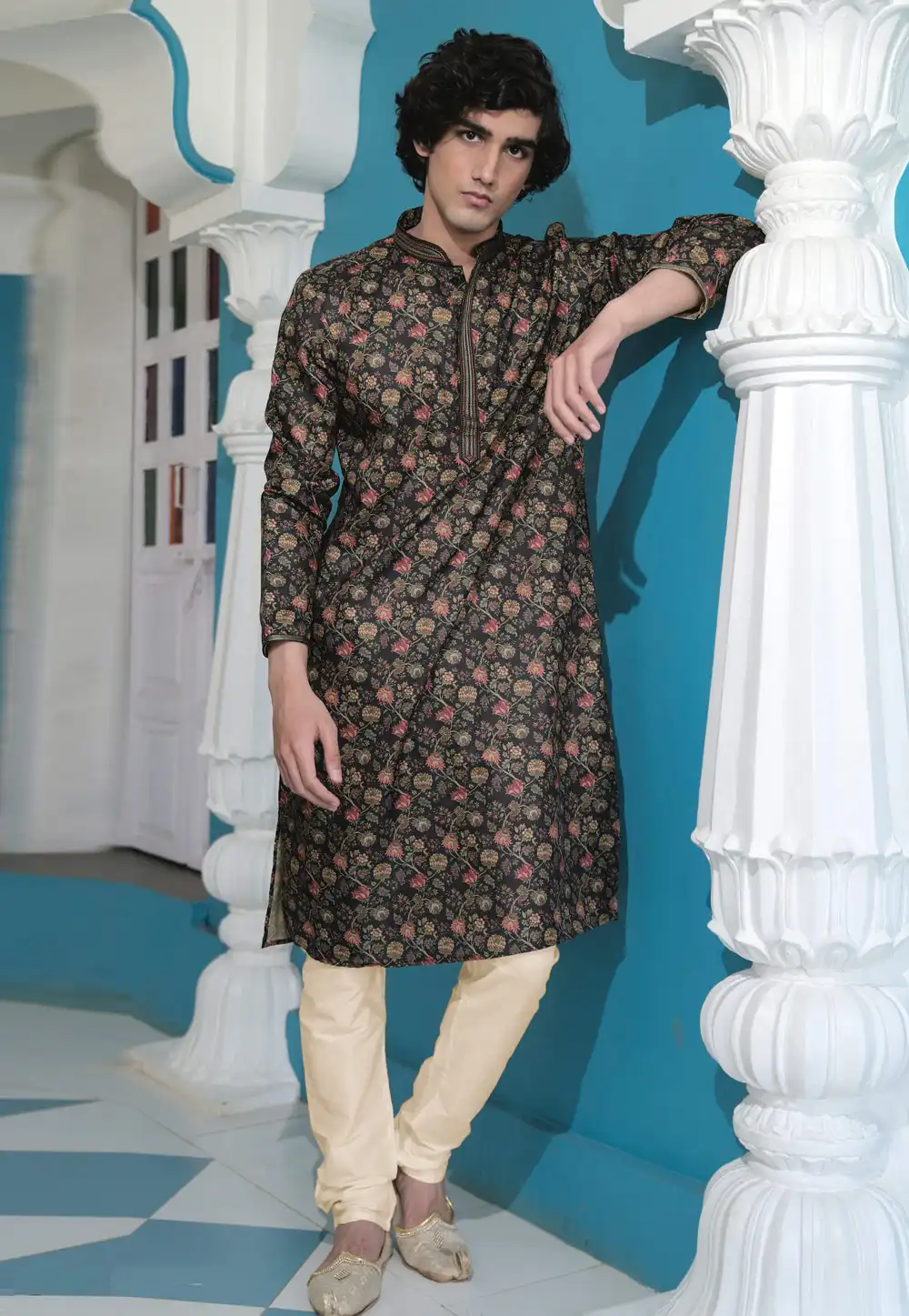 Black Cotton Kurta Pajama 288841