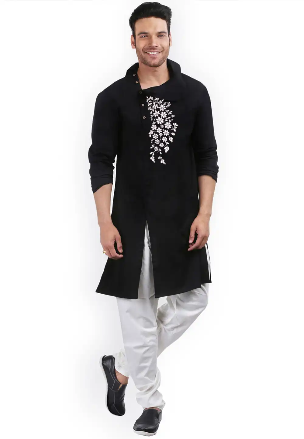 Black Cotton Kurta Pajama 289949