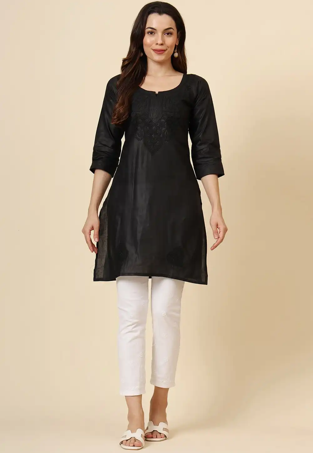 Black Cotton Kurti 294226