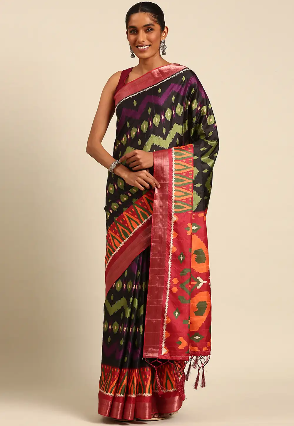 Black Cotton Saree With Blouse 291986