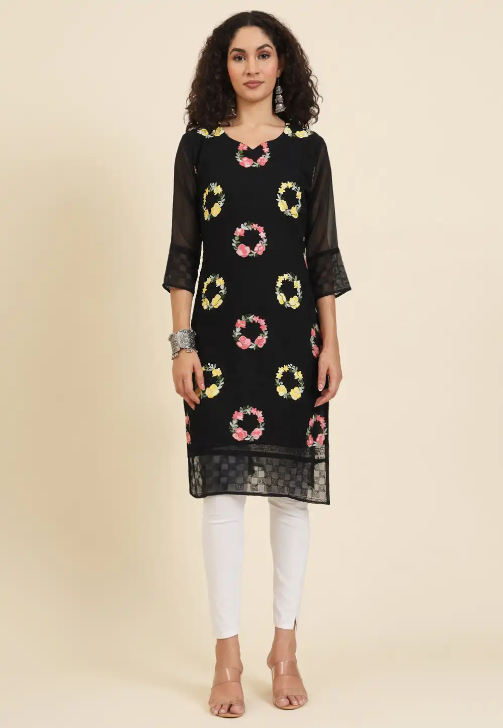 Black Georgette Kurti 293022