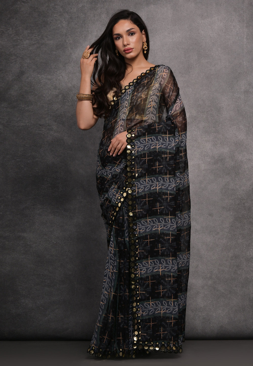 Black Georgette Saree With Blouse 286462