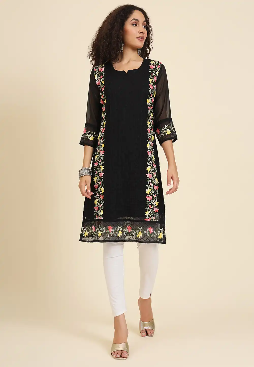 Black Georgette Tunic 293018