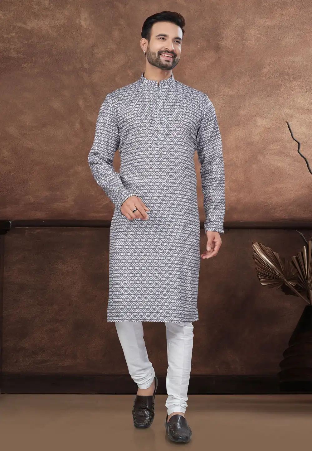 Black Jacquard Kurta Pajama 294627