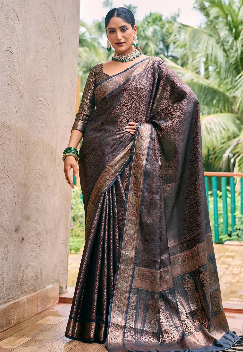 Black Kanjivaram Silk Saree 289070