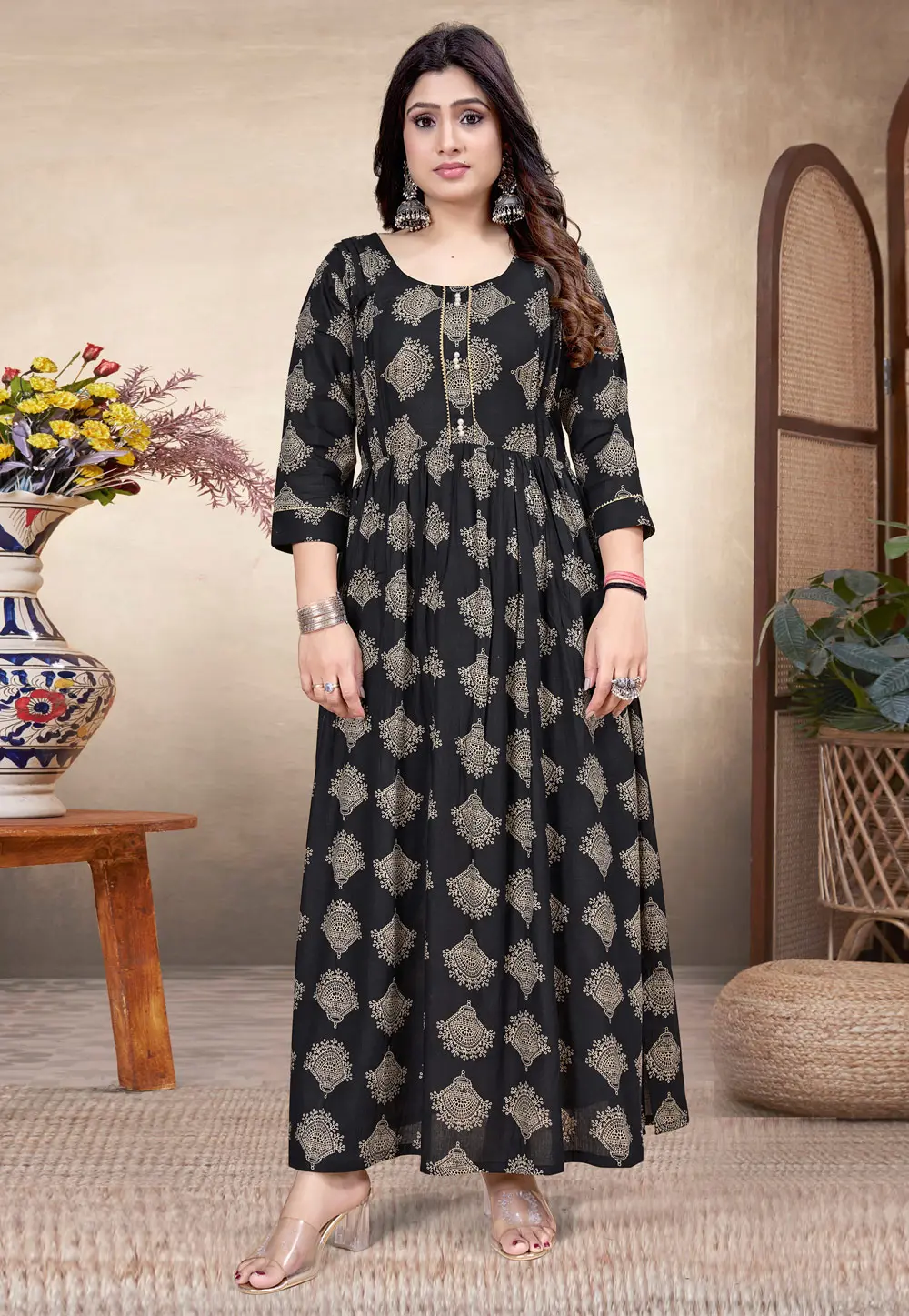 Black Rayon Gown 298347