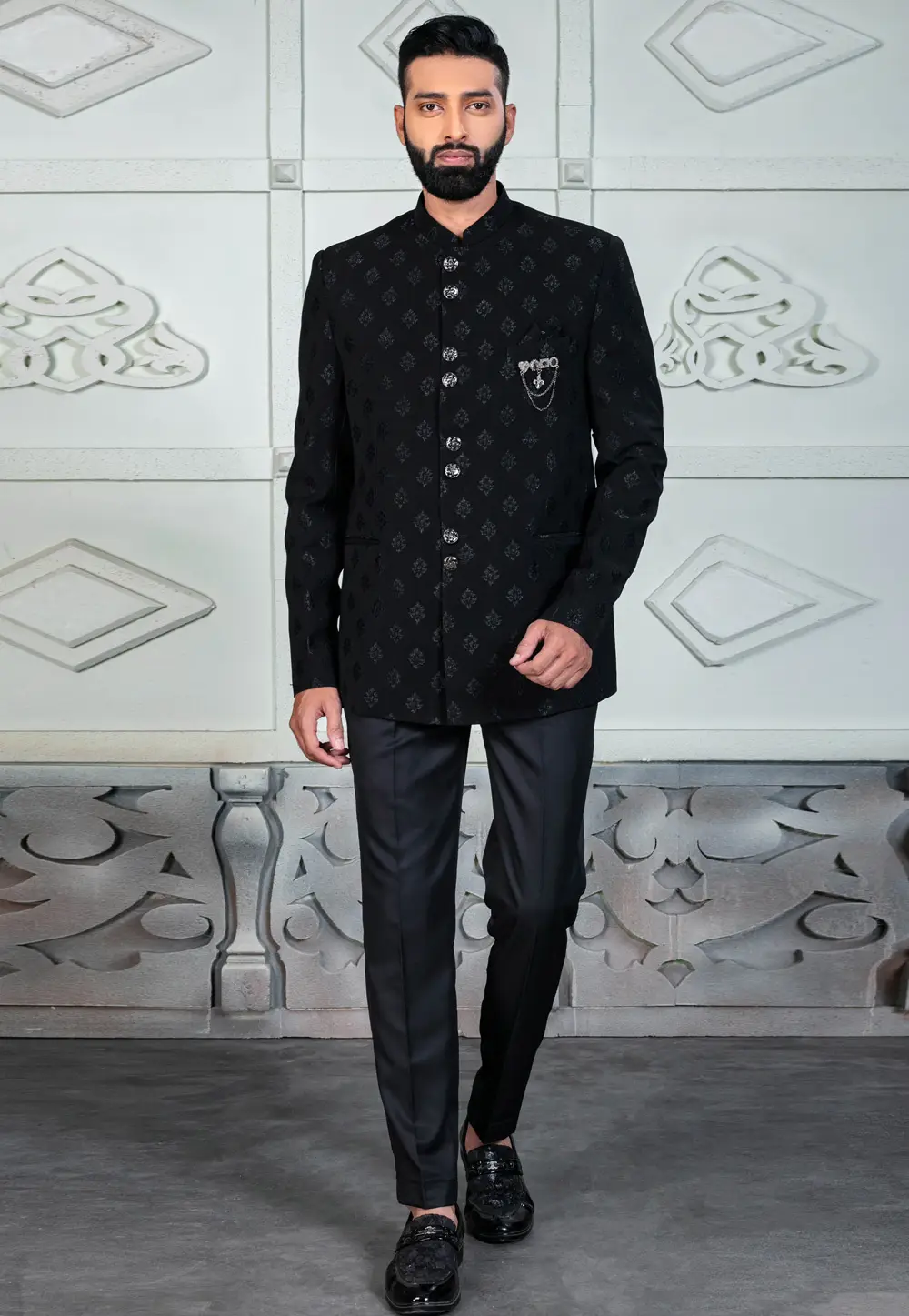 Black Rayon Jodhpuri Suit 295531