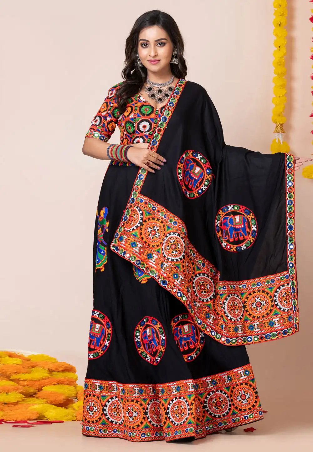 Black Rayon Navratri Chaniya Choli 292602