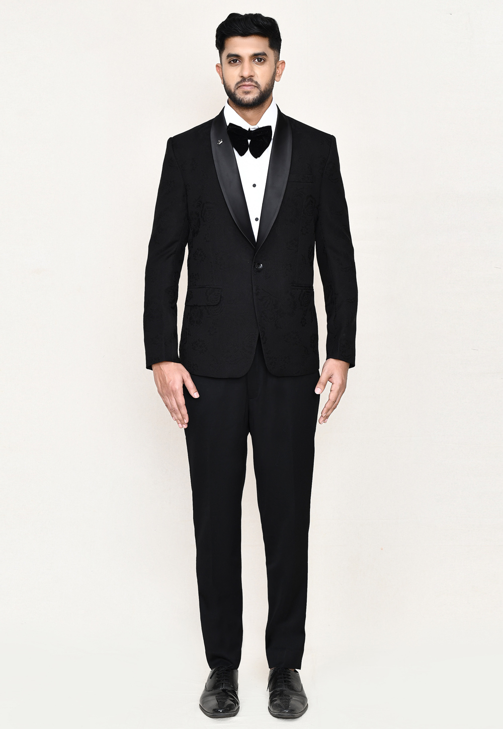 Black Satin Silk Tuxedos Suit 306112