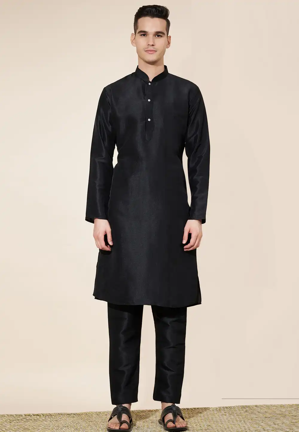 Black Silk Kurta Pajama 287897