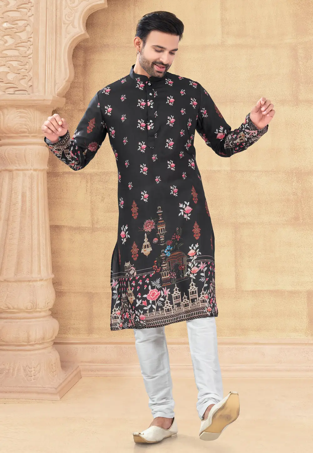 Black Silk Kurta Pajama 296888