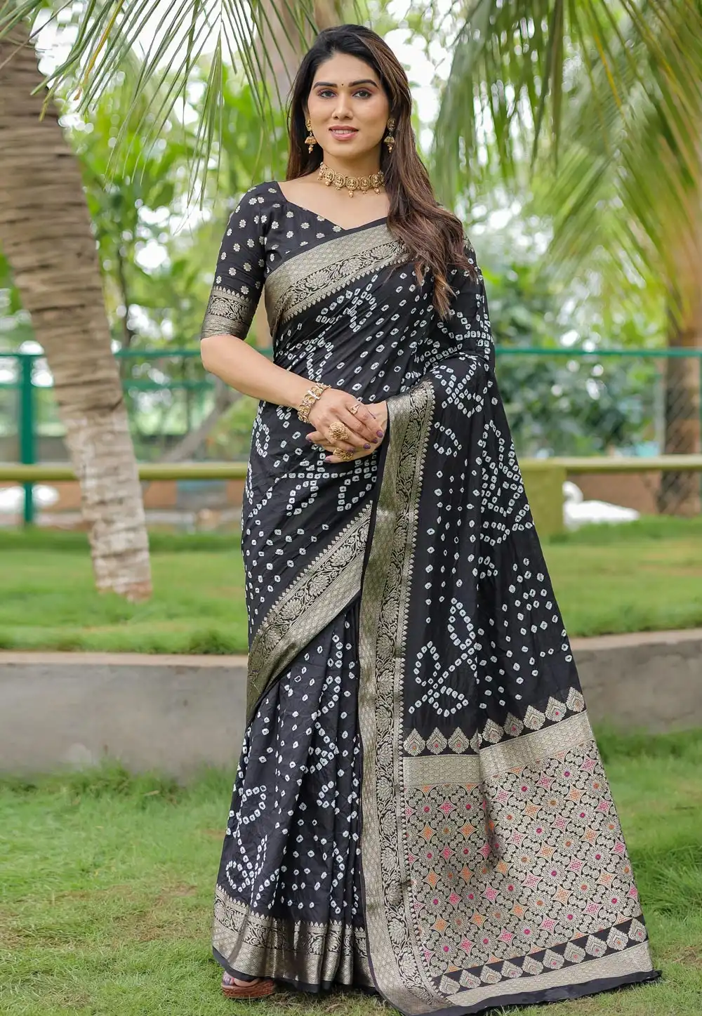 Black Silk Saree With Blouse 289706