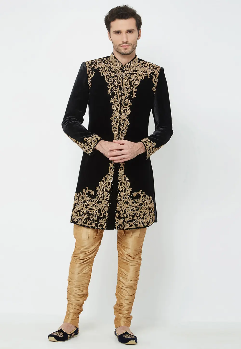 Black Velvet Sherwani 300193