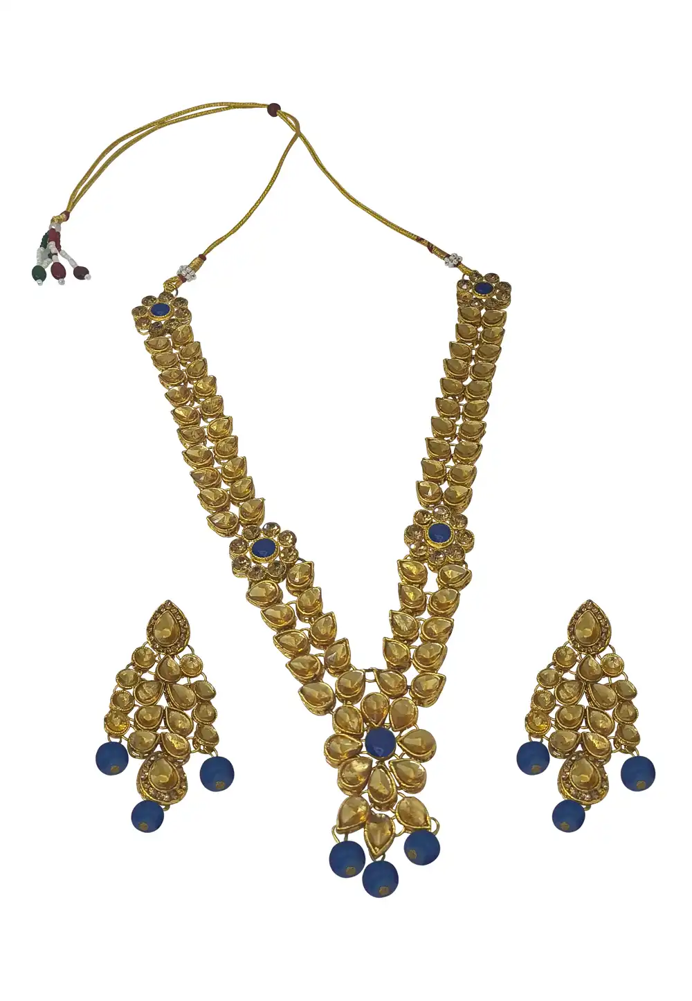 Blue Alloy Necklace With Earrings 289929