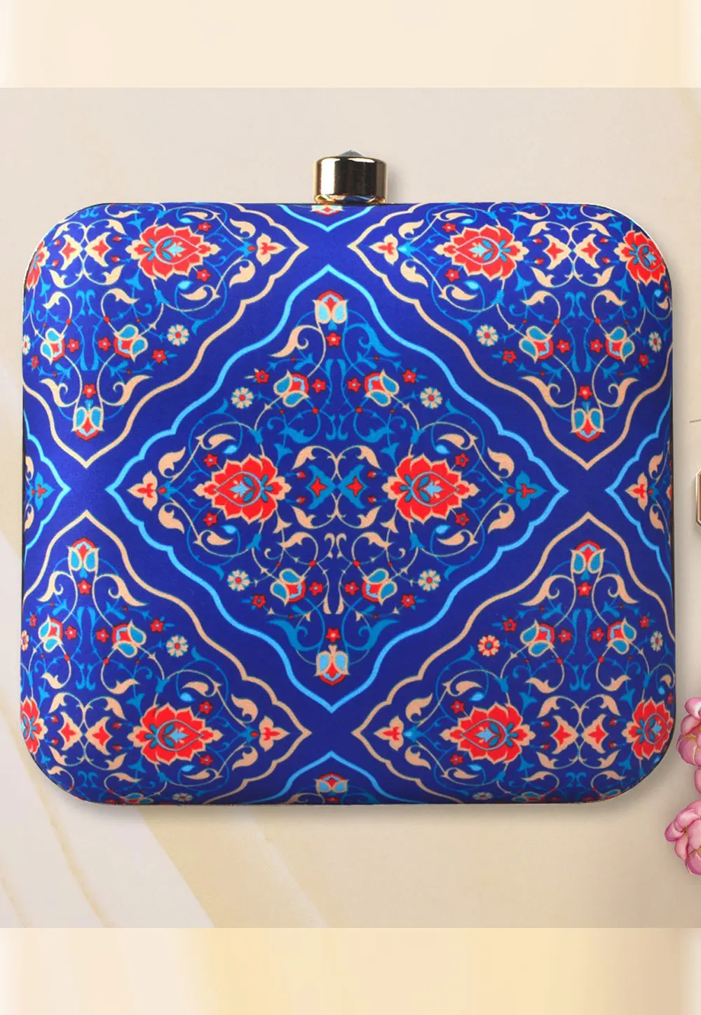 Blue Art Silk Clutch 298076