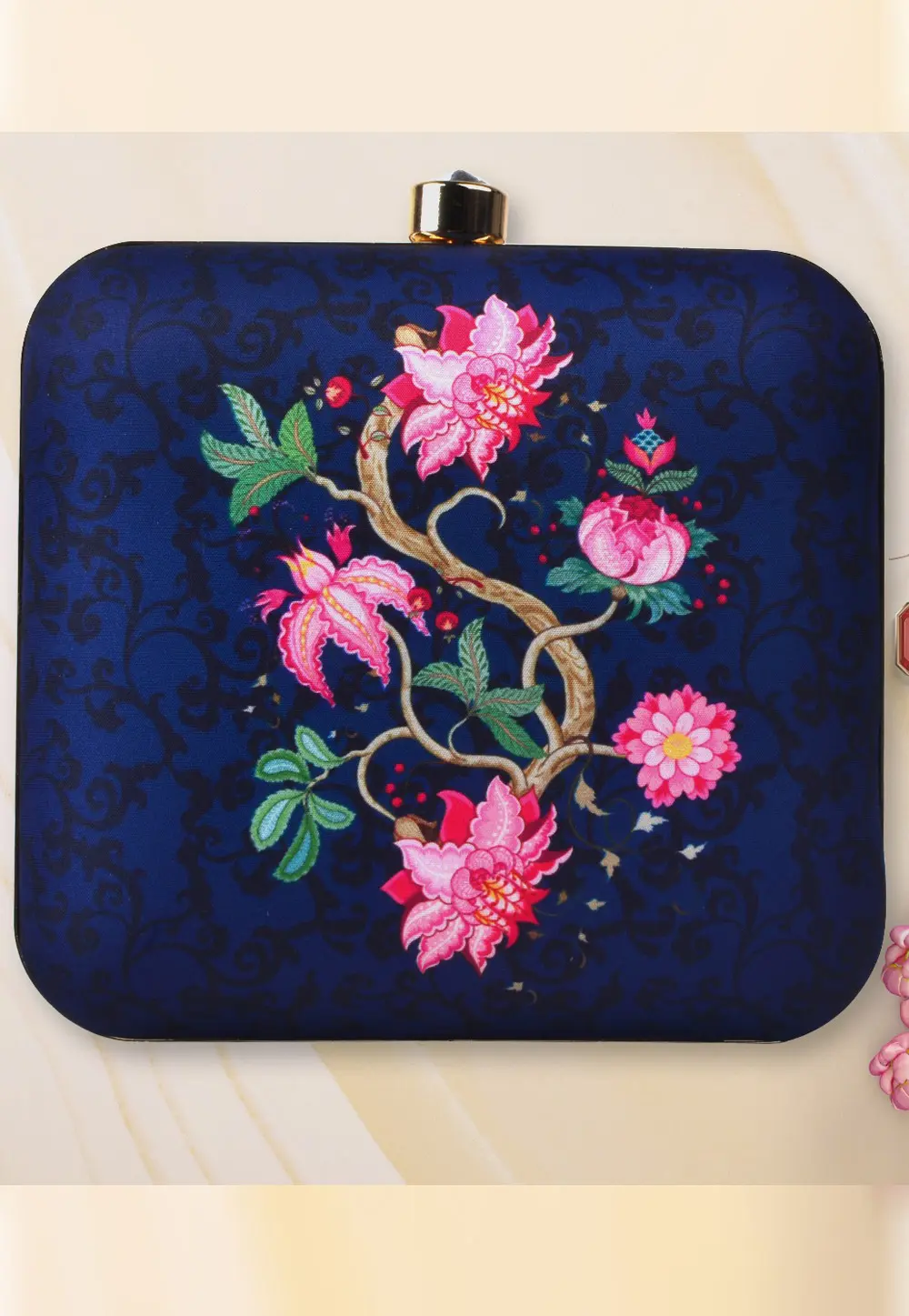 Blue Art Silk Clutch 298093