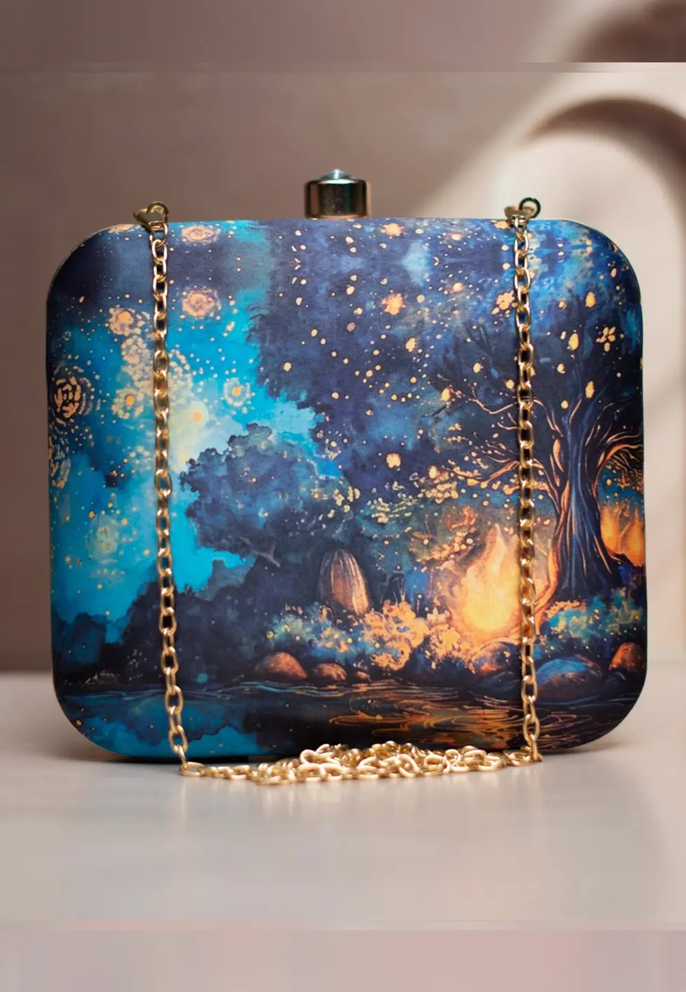 Blue Art Silk Clutch 298715